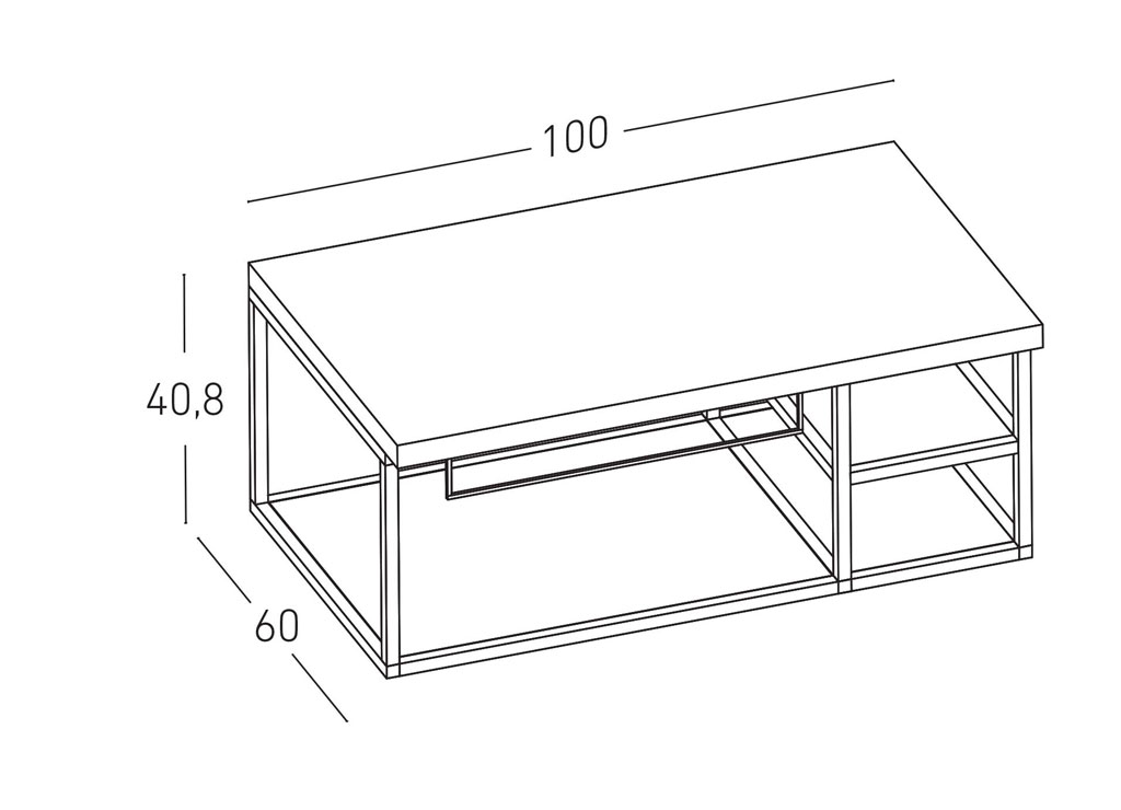 Slika proizvoda ARMAL INDY 100 BAZA VISEĆEG ELEMENTA ZA UMIVAONIK 100x60x40,8 cm HRAST