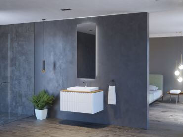 Slika proizvoda ARMAL AMARILIS BAZA 85x53,5x45,4 cm VISEĆI ELEMENT S 2 LADICE- FRONTA VALOVI BIJELA, KORPUS BIJELA MAT, BOJA PLOČE STARI HRAST