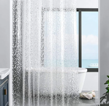Slika proizvoda TUŠ ZAVJESA 180X200 PEVA PEVA,  prozirna, 3D kamenčići