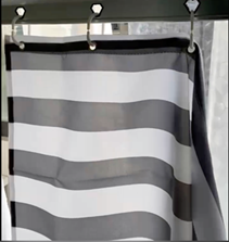 Slika proizvoda TUŠ ZAVJESA 180X200 POLYESTER platnena, tamo siva, linije