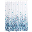 Slika proizvoda TUŠ ZAVJESA 180X200 POLYESTER platnena, plava, geometrijski oblici