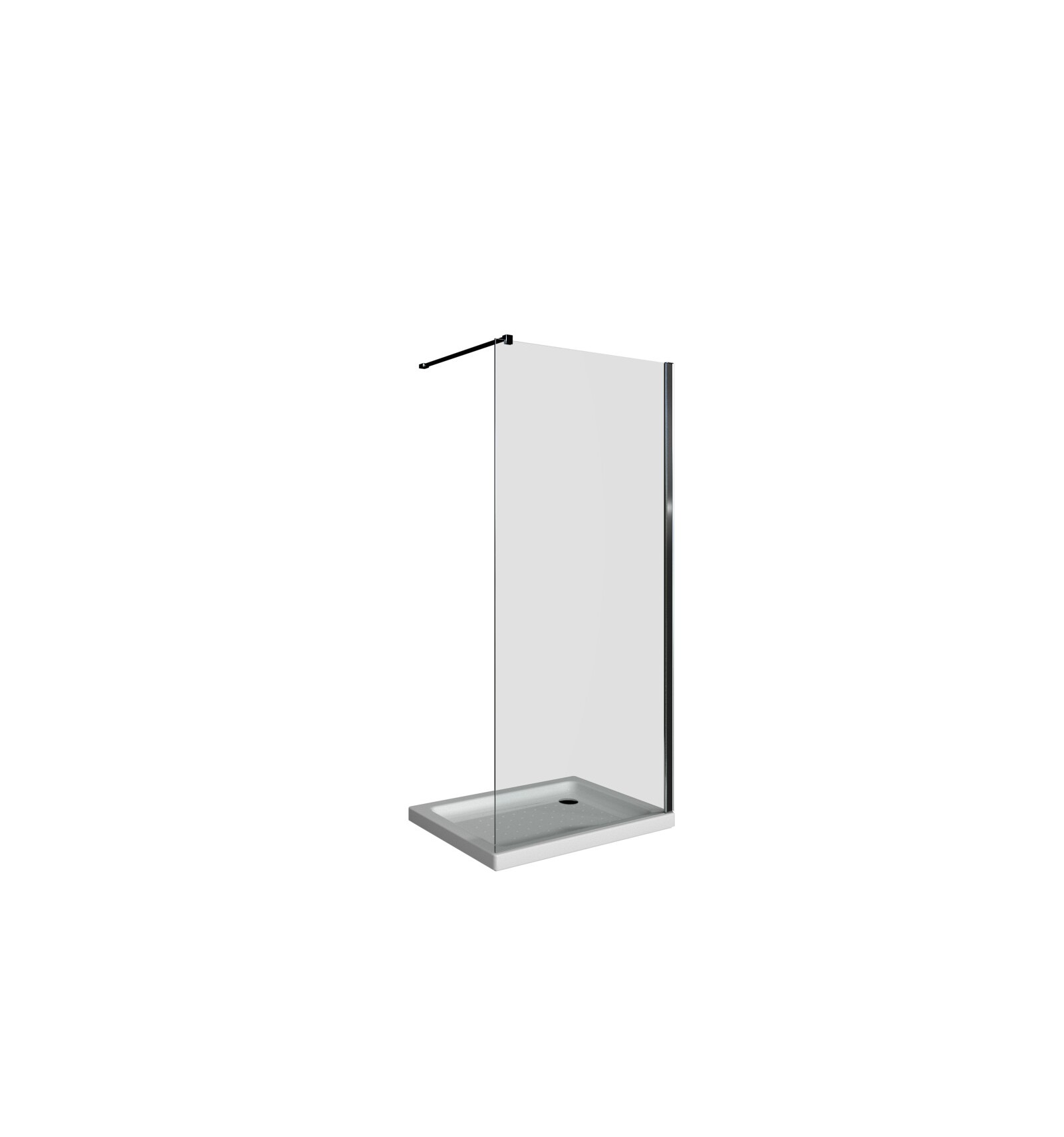 Slika proizvoda ARMAL MODUL KROM TUŠ STIJENA  35x200 cm prozirno staklo 6 mm i stabilizacijska šipka