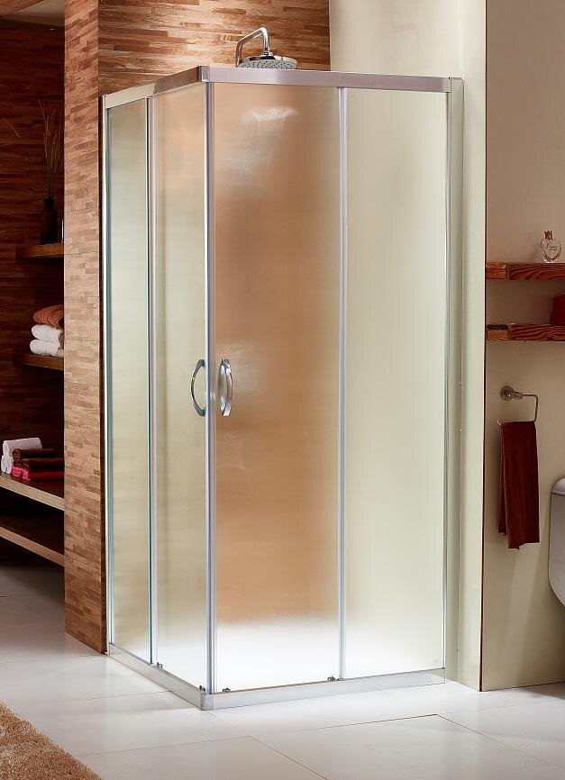 Slika proizvoda ARMAL DOMINO TUŠ KABINA KVADRATNA 80 KLIK krom profil; mutno staklo 6 mm, 80x80x190