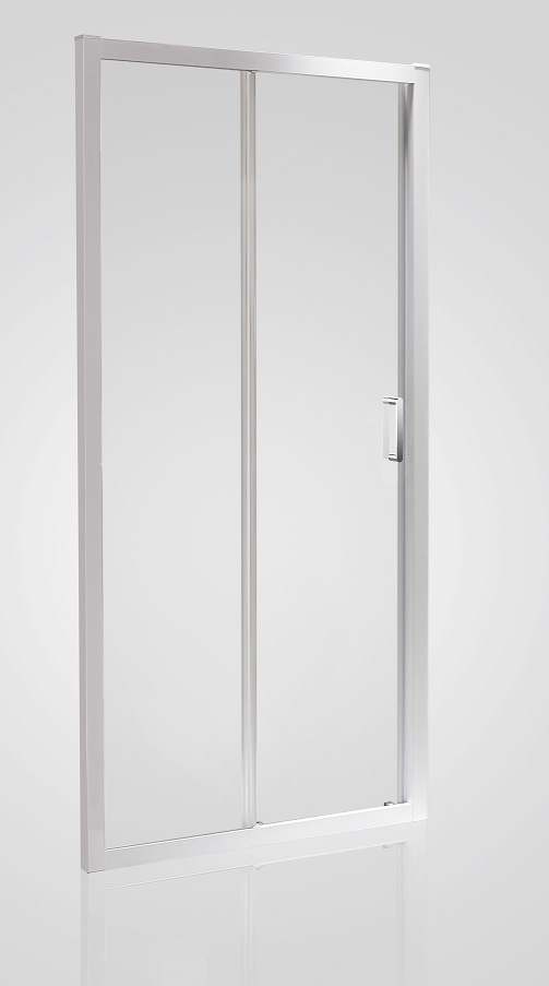 Slika proizvoda ARMAL DOMINO TUŠ VRATA KLIZNA 130x200 KLIK bijeli profil; mutno staklo 6 mm, 130x200; ugradnja 127-133 cm