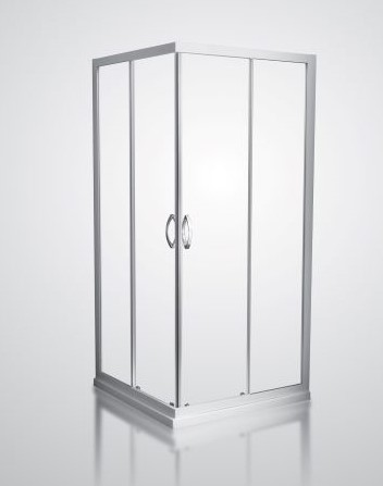 Slika proizvoda ARMAL DOMINO TUŠ KABINA PRAVOKUTNA 80x100 KLIK bijeli profil; mutno staklo 6 mm, 80x100x190