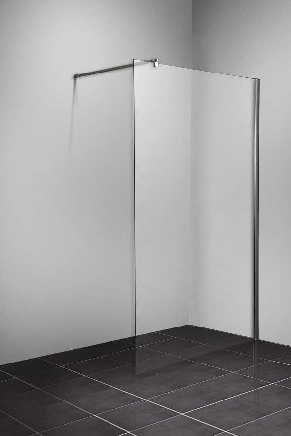 Slika proizvoda ARMAL TUŠ FIKSNI DIO VRATA MODUL 55 krom profil, prozirno staklo 6mm;550x2000, stabilizacijska šipka