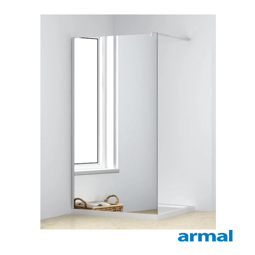 Slika proizvoda ARMAL TUŠ STIJENA  90X200 "WALK IN" EFEKT OGLEDALA krom profil; prozirno staklo 8 mm efekt ogledala, 90x200cm