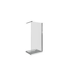 Slika proizvoda ARMAL TUŠ FIKSNI DIO VRATA MODUL 40 krom profil, prozirno staklo 6mm;400x2000, stabilizacijska šipka
