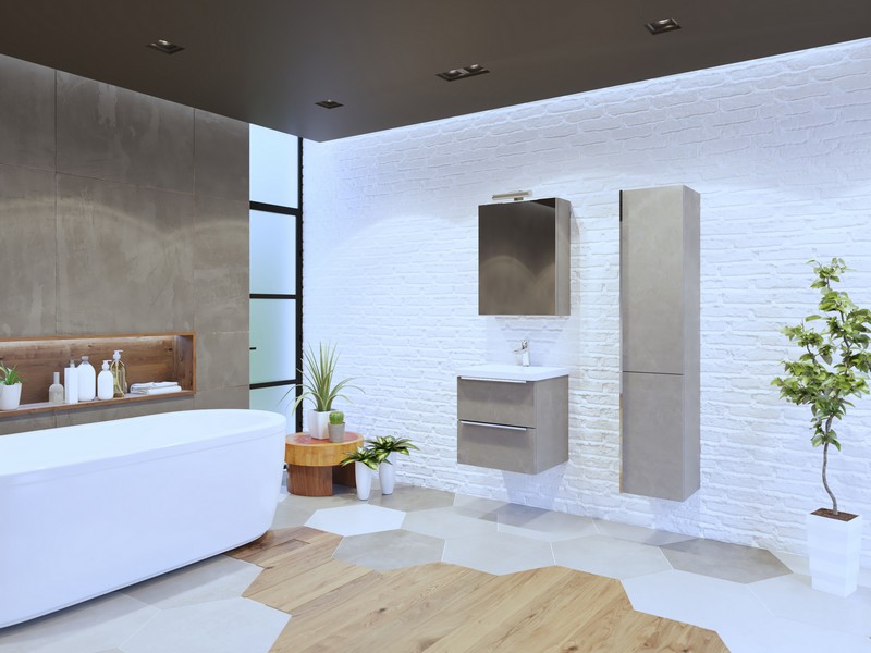 Slika proizvoda ZZ ARMAL IBIZA BAZA Š45 VISEĆI ELEMENT- 2 LADICE svijetli beton; 2 ladice slimbox; ručkica; 45x43x49 cm