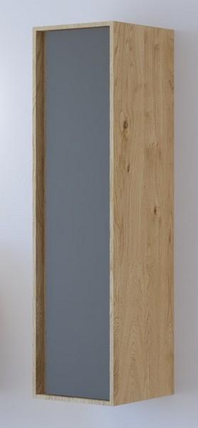 Slika proizvoda ARMAL JASMIN VISEĆI KUPAONSKI ELEMENT V -123 S OBLOGOM - 1 VRATA korpus siva mat; fronta grafitno siva; obloga hrast prošarani; 33x40x123 cm