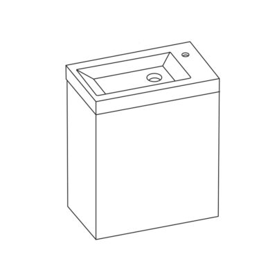 Slika proizvoda ARMAL PICCOLO BAZA Š45 VISEĆI ELEMENT- 1 VRATA hrast stari; 1 vrata; 44,6x49x25 cm