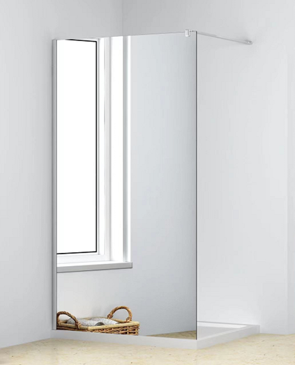 Slika proizvoda ARMAL TUŠ STIJENA 140X200 "WALK IN" EFEKT OGLEDALA krom profil; prozirno staklo 8 mm efekt ogledala, 140x200cm
